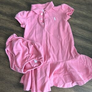 Ralph Lauren girls dress with bloomer pink set
